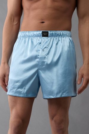 AEO Men's Solid Satin Pocket Boxer Short