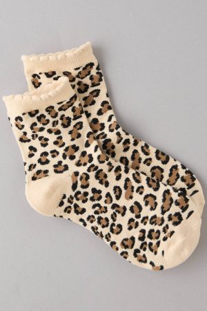 AE Ruffle Leopard Boyfriend Socks