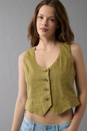 AE Linen-Blend Vest