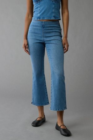 AE Luxe Pull-On High-Waisted Kick Bootcut Crop Jean