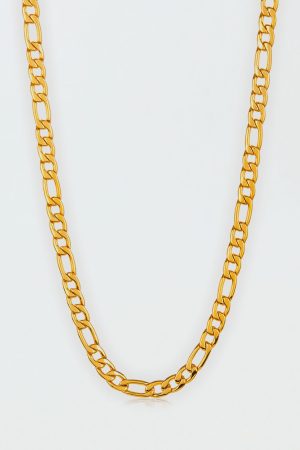West Coast Jewelry Polished Stainless Steel Figaro Chain Necklace