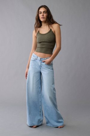AE Strappy Go Lucky Cropped Lace Tank Top