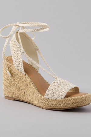AE Crochet Espadrille Wedge Sandal