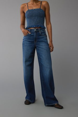 AE Dreamy Drape Stretch Super High-Waisted Baggy Wide-Leg Jean
