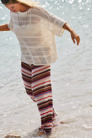 Aerie Crochet Oversized Short Sleeve Sweater