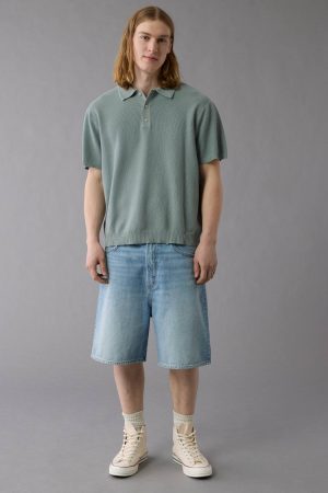 AE Weekend Washed Sweater Polo Shirt