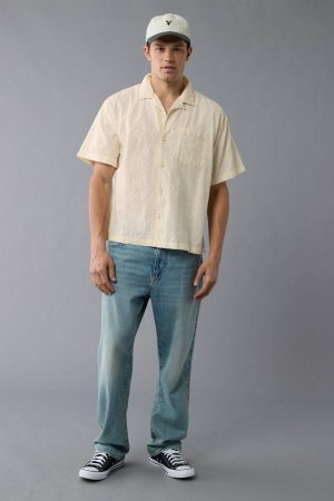 AE Poolside Textured Printed Button-Up Shirt