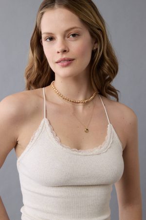 AE Strappy Go Lucky Cropped Lace Tank Top