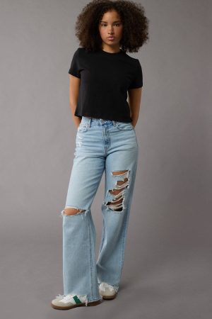 AE Strigid Curvy Ripped Super High-Waisted Baggy Straight Jean