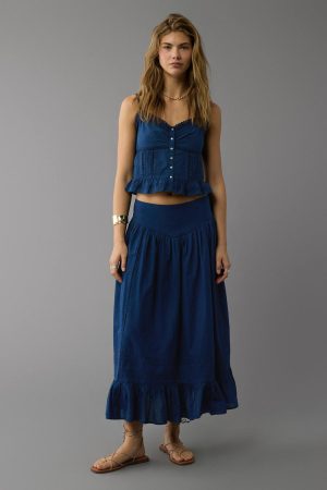 AE High-Waisted Ruffle Maxi Skirt