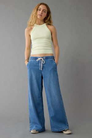 AE Stretch Low-Rise Ultra Wide-Leg Pull-On Jean