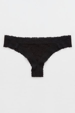 Show Off Vintage Lace Trim Thong Underwear