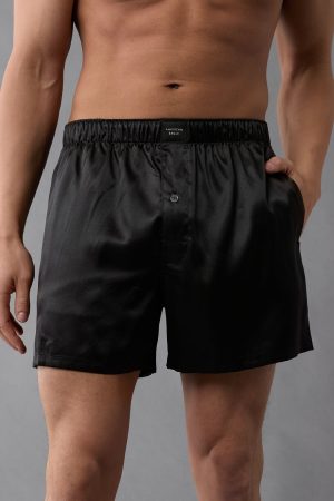 AEO Men's Solid Satin Pocket Boxer Short