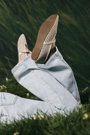 AE Raffia Mesh Mary Jane Flats