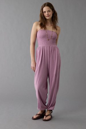 AE Sunchaser Knit Smocked Tube Jumpsuit