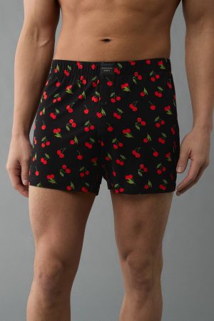 AEO Men's Cherries Slim Knit Ultra Soft Boxer Short