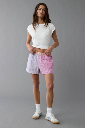 AE Gingham Colorblock Boxer Sleep Short