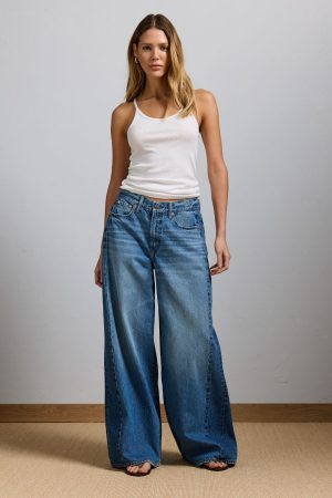 AE77 Premium Super Wide Side Stripe Jean