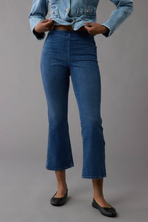 AE Luxe Pull-On High-Waisted Kick Bootcut Crop Jean