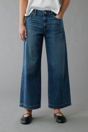 AE Stretch Low-Rise Baggy Wide-Leg Crop Jean