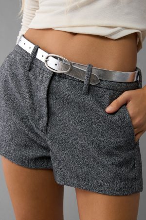 AE Metallic Oval-Buckle Belt