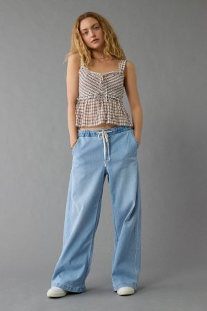 AE Stretch Low-Rise Ultra Wide-Leg Pull-On Jean