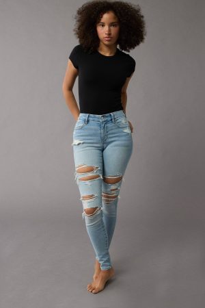 AE Next Level Curvy High-Waisted Ripped Jegging