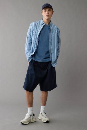AE Everyday Poplin Striped Button-Up Shirt