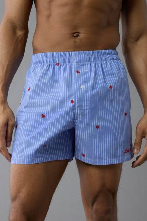 AEO Men's Striped Hearts Poplin Pocket Boxer Short