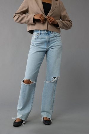 AE Strigid Ripped Super High-Waisted Baggy Straight Jean