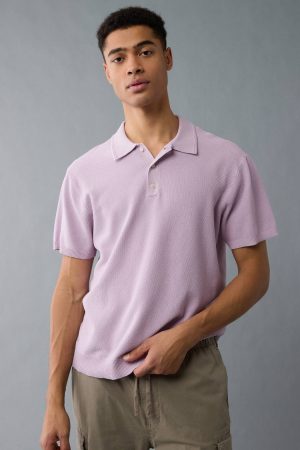 AE Weekend Washed Sweater Polo Shirt