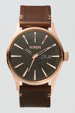 Nixon Sentry Leather Watch