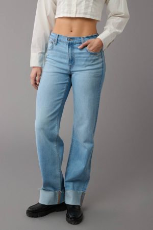 AE Stretch High-Waisted Stovepipe Cuffed Jean