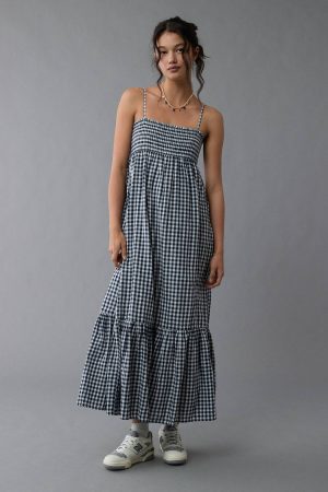 AE Gingham Babydoll Maxi Dress