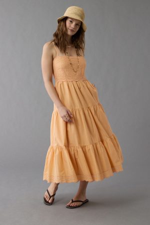AE Scalloped Tiered Midi Dress