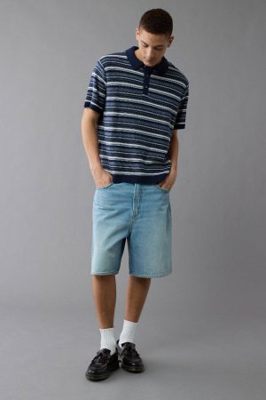 AE Weekend Striped Sweater Polo Shirt