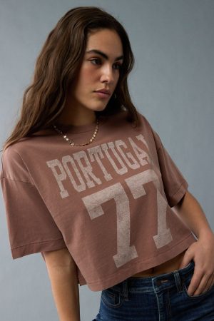 AE Boxy Cropped Destination Graphic T-Shirt