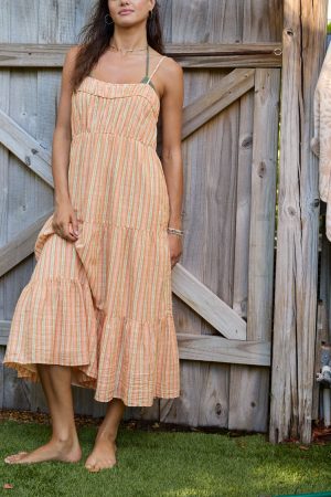 Aerie Striped Tiered Maxi Dress