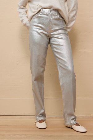 AE Stretch Metallic Super High-Waisted Baggy Straight Jean