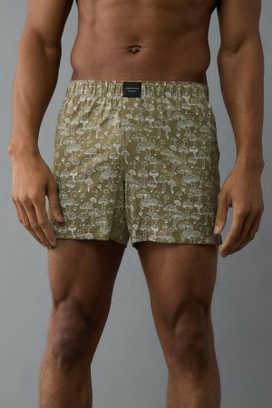 AEO Men's Mushrooms Slim Knit Ultra Soft Boxer Short