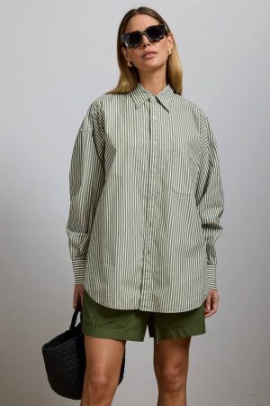 AE77 Premium Oversized Poplin Boyfriend Shirt