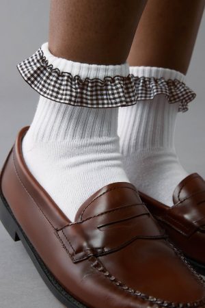 AE Gingham Ruffle Boyfriend Socks 2-Pack