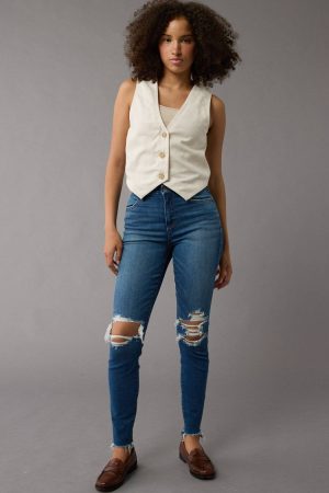 AE Next Level Curvy Ripped High-Waisted Jegging