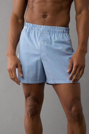 AEO Men's Striped Poplin Pocket Boxer Short