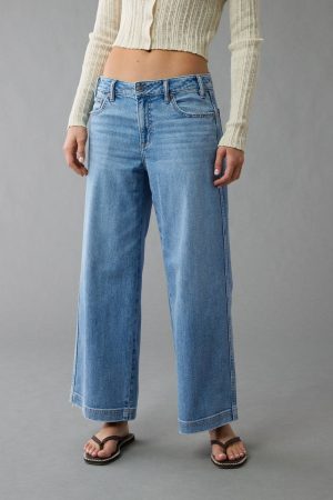 AE Stretch Low-Rise Baggy Wide-Leg Crop Jean