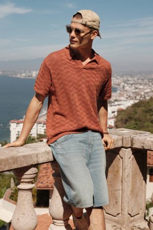 AE Weekend Textured Sweater Polo Shirt