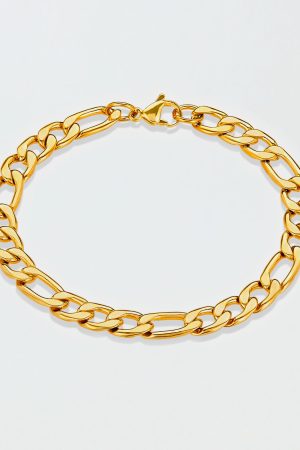 West Coast Jewelry Stainless Steel 8mm Figaro Chain Bracelet