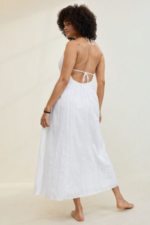 Aerie Seersucker Halter Maxi Dress