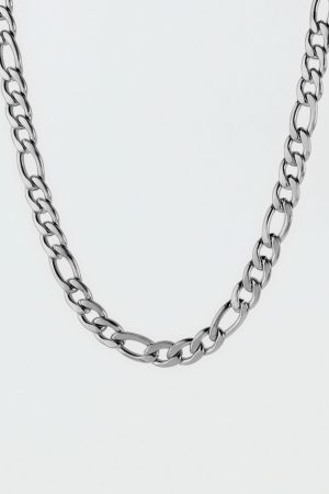 West Coast Jewelry Polished Stainless Steel Figaro Chain Necklace