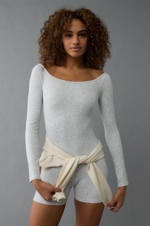 AE Off-The-Shoulder Seamless Lounge Romper